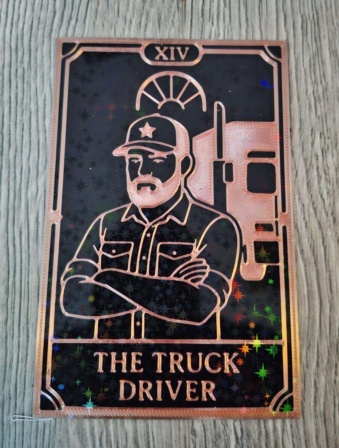 Carte Tarot "The Truck Driver" - Tarot des Métiers Cuivre & Noir - Déco Mystique