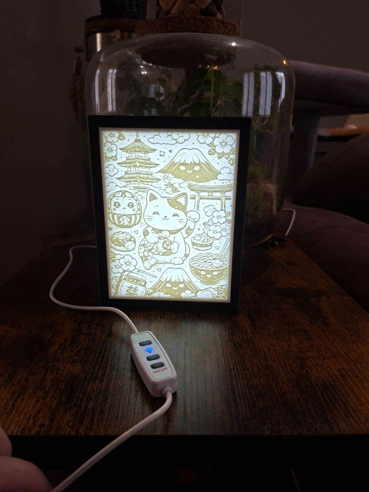 Lampe Photo Personnalisée – Veilleuse Lithophanie à LED – Cadeau Souvenir