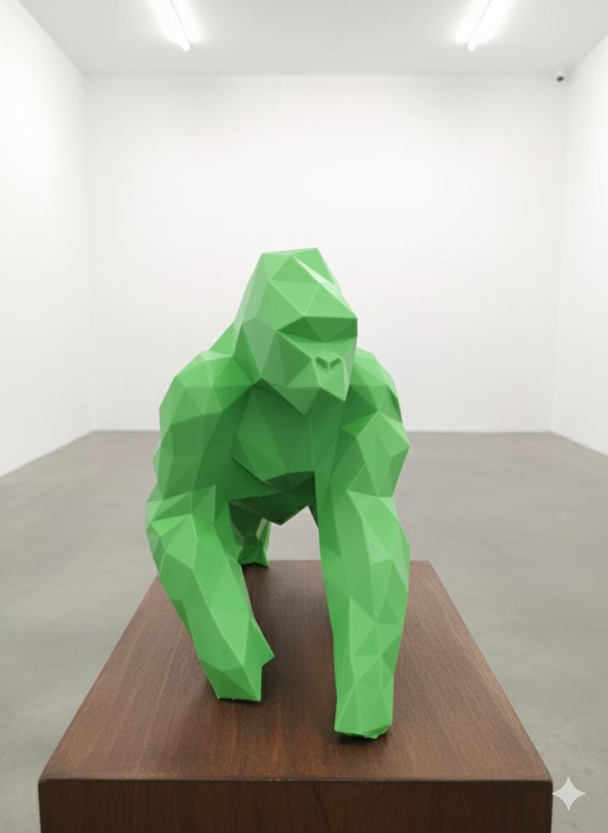 Statue Gorille Low Poly 3D - Sculpture Origami