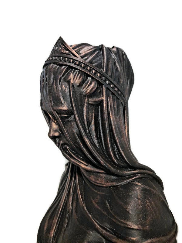 Statue Vierge Voilée 3D - Sculpture Sacrée Religieuse