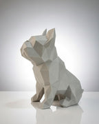 Statue Bouledogue Géométrique 3D - Sculpture Facettes