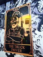 Carte Tarot "The Truck Driver" - Tarot des Métiers Cuivre & Noir - Déco Mystique