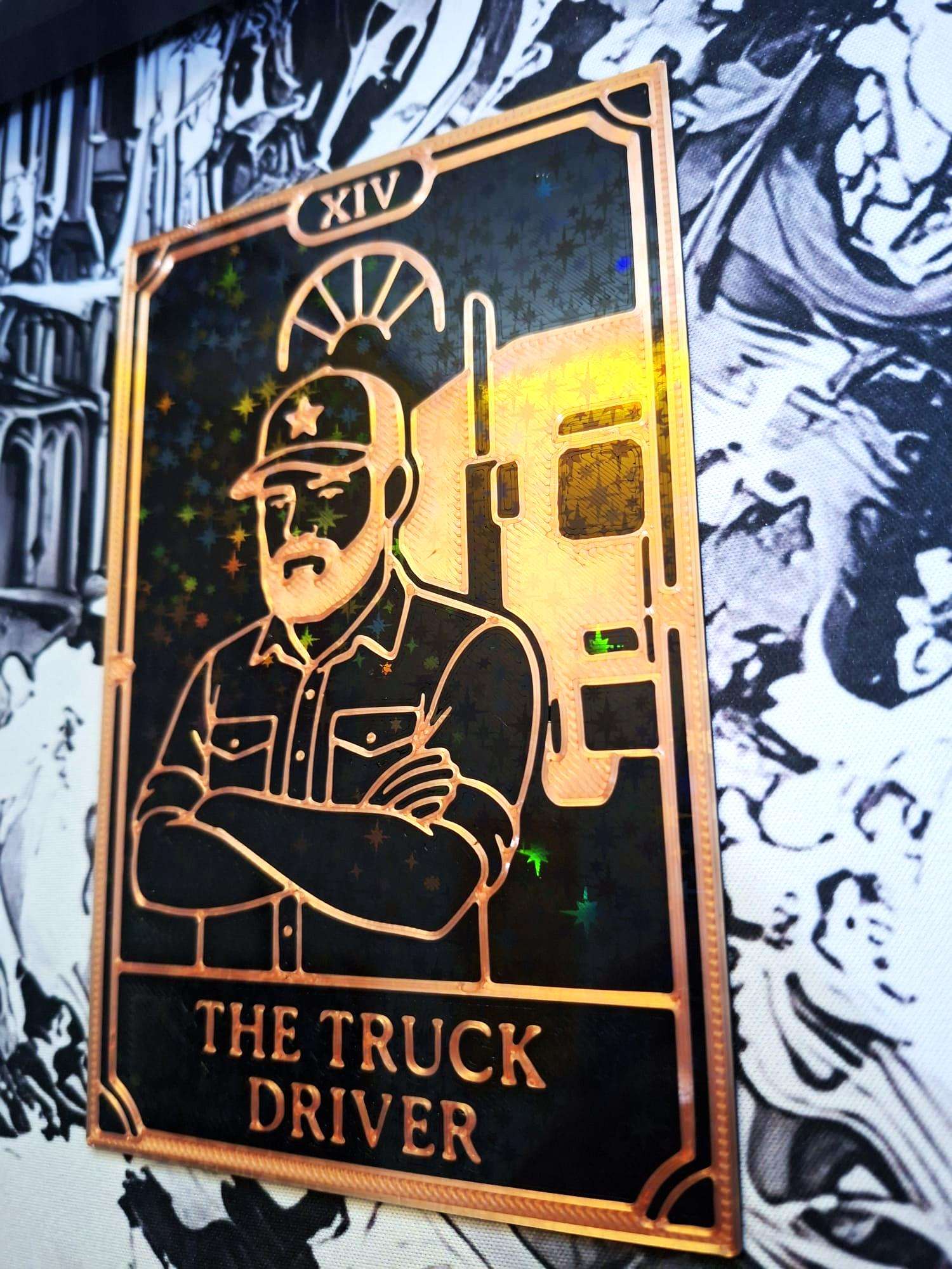 Carte Tarot "The Truck Driver" - Tarot des Métiers Cuivre & Noir - Déco Mystique