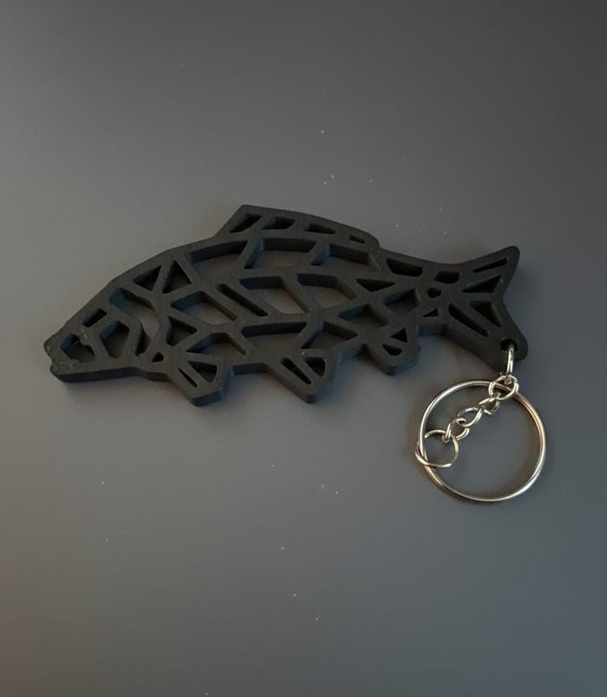 Porte-Clés Carpe 3D - Accessoire Carpiste Géométrique