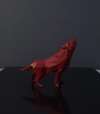 Sculpture Loup Low Poly 3D - Statue Sauvage Géométrique