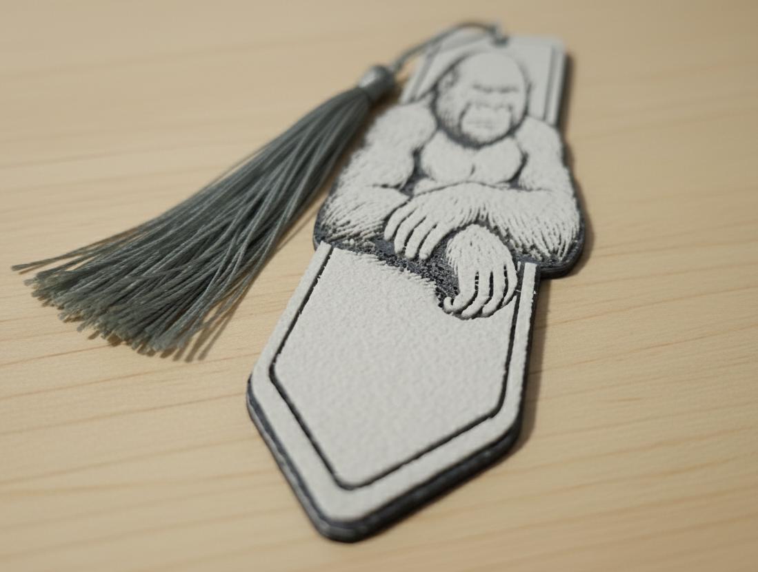 Marque-Page Gorille Réaliste 3D - Avec Pompon Argenté
