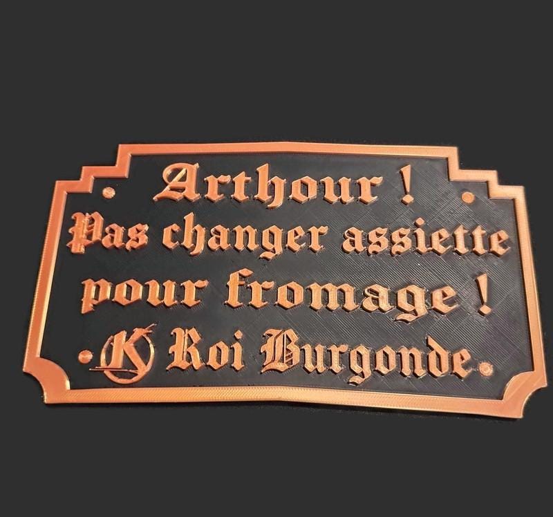Cadre Kaamelott 3D - Citation Roi Burgonde Fromage