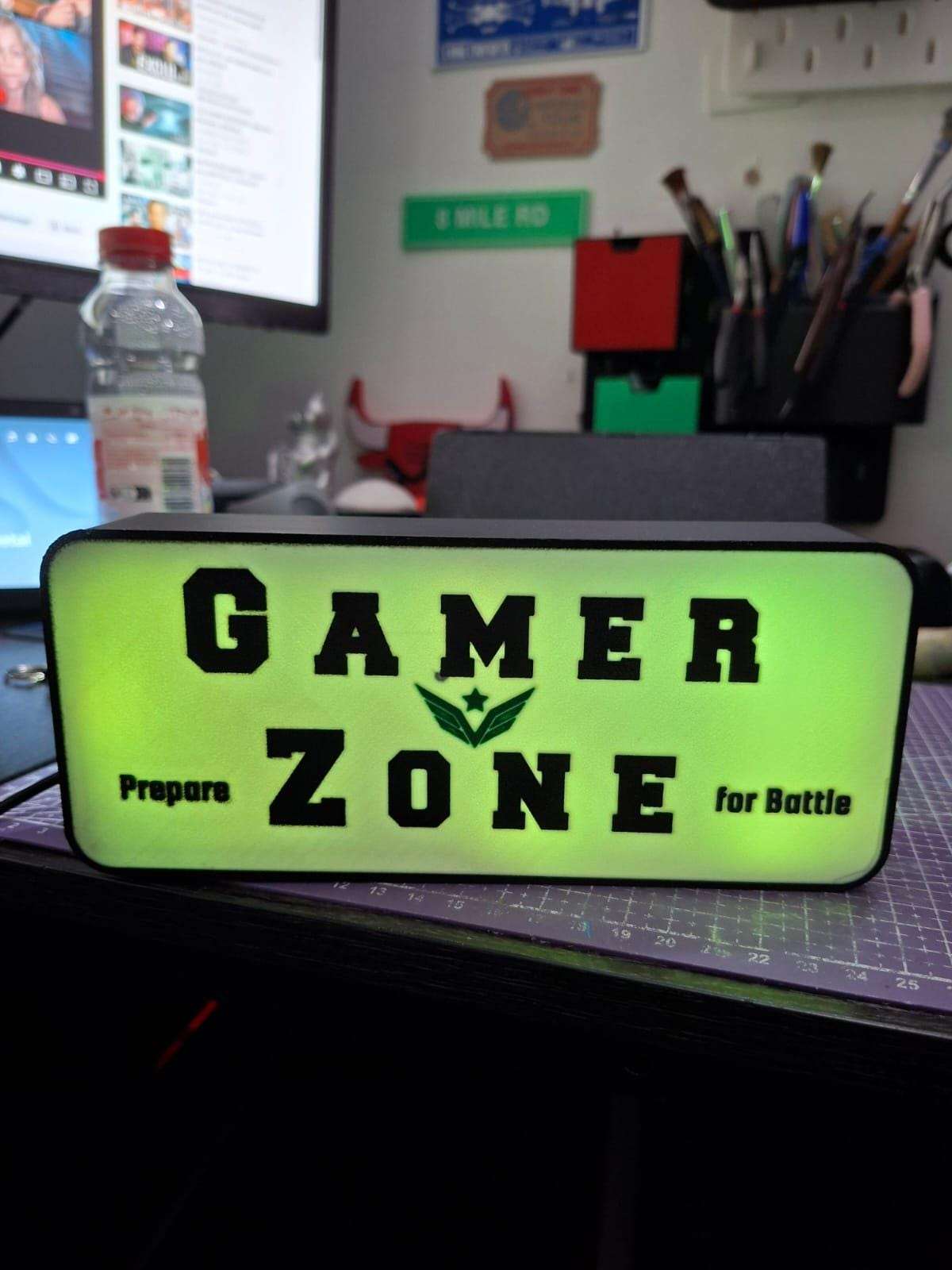 Enseigne LED Gamer Zone RGB 3D - Déco Gaming Setup