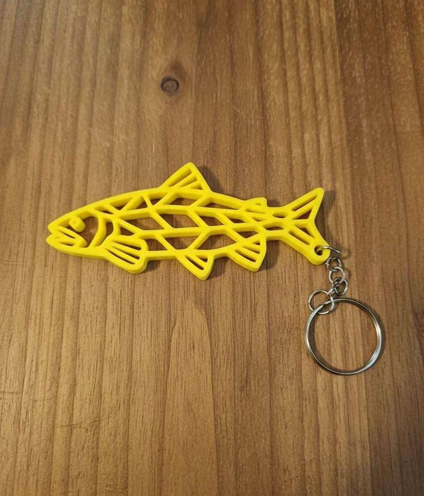 Porte-Clés Truite 3D - Accessoire Pêche Géométrique