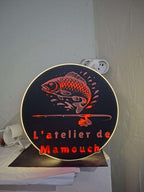 Light Box Pêche à la Carpe Imprimée en 3D – Déco LED Murale & Bureau pour Pêcheur