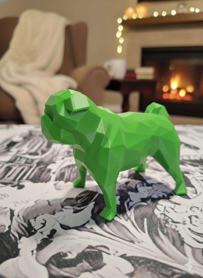 Figurine Carlin Low Poly 3D - Sculpture Géométrique