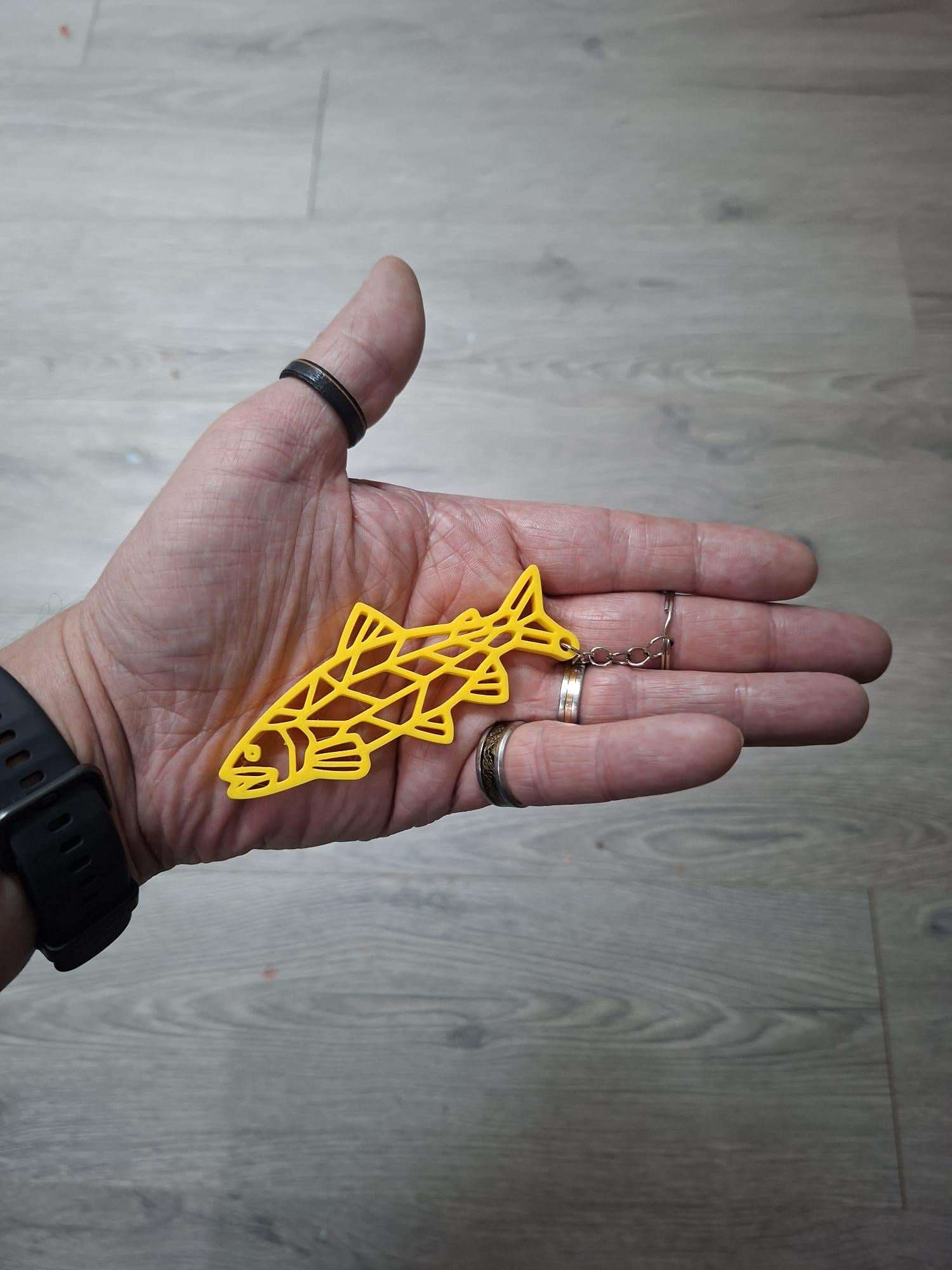 Porte-Clés Truite 3D - Accessoire Pêche Géométrique