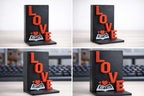 Serre-livres LOVE imprimé en 3D – Décoration bibliothèque, cadeau lecteur, idée Saint-Valentin