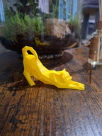 Statue Chat qui S'Étire 3D - Sculpture Low Poly