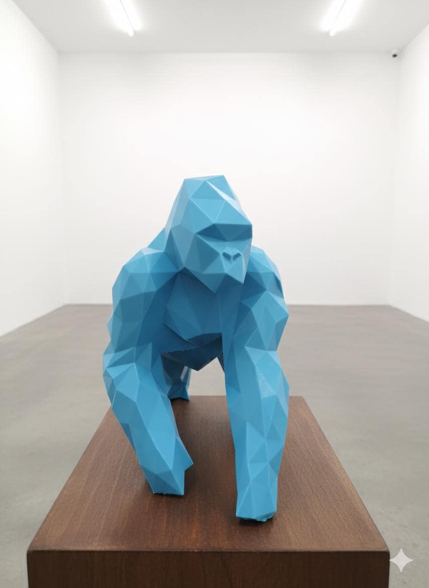 Statue Gorille Low Poly 3D - Sculpture Origami