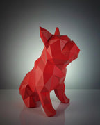 Statue Bouledogue Géométrique 3D - Sculpture Facettes