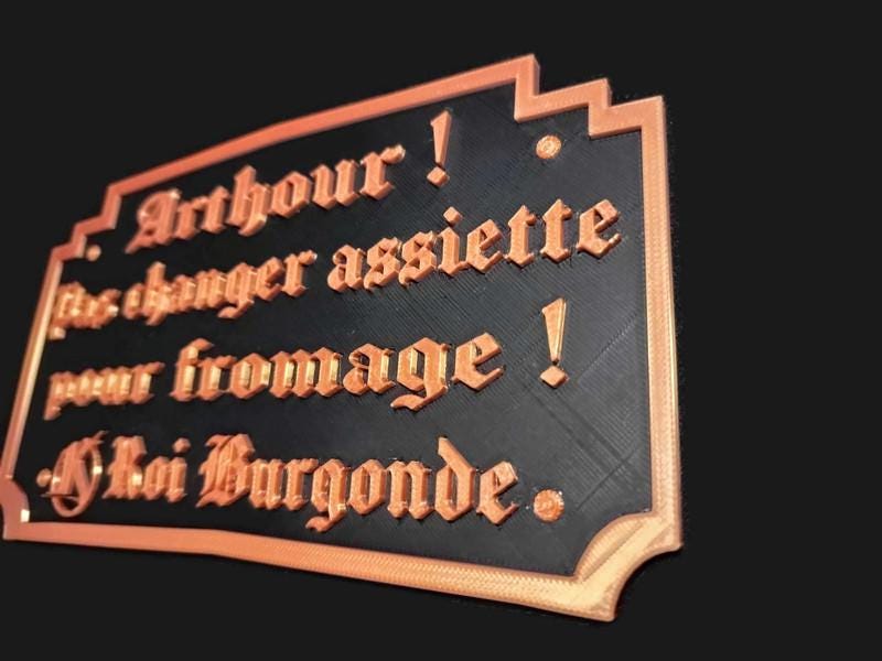 Cadre Kaamelott 3D - Citation Roi Burgonde Fromage
