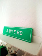 Plaque 8 Mile Road Detroit 3D - Déco Hip-Hop Street Art