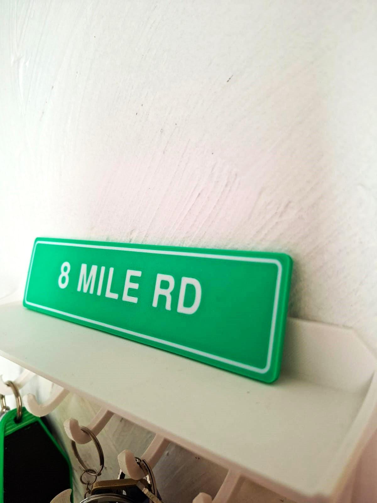 Plaque 8 Mile Road Detroit 3D - Déco Hip-Hop Street Art