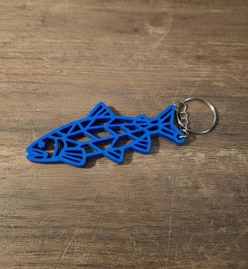 Porte-Clés Truite 3D - Accessoire Pêche Géométrique