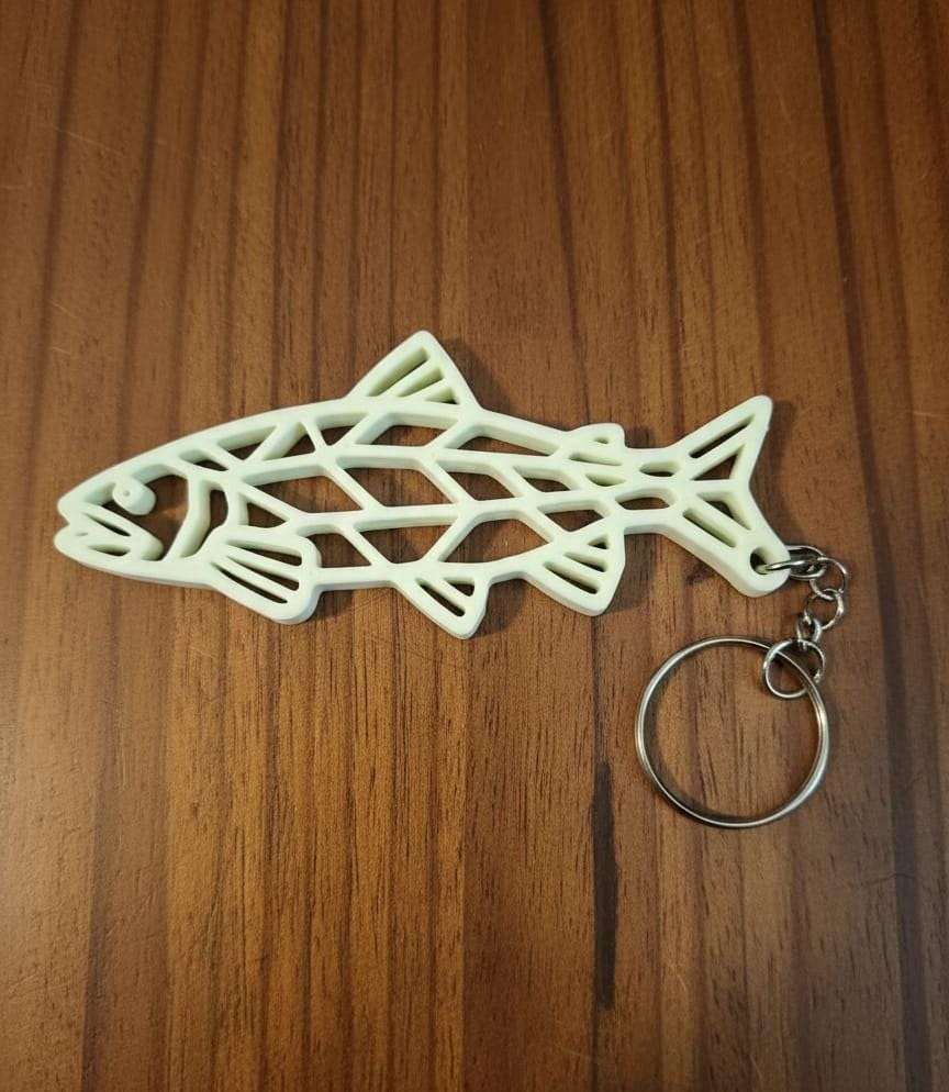 Porte-Clés Truite 3D - Accessoire Pêche Géométrique