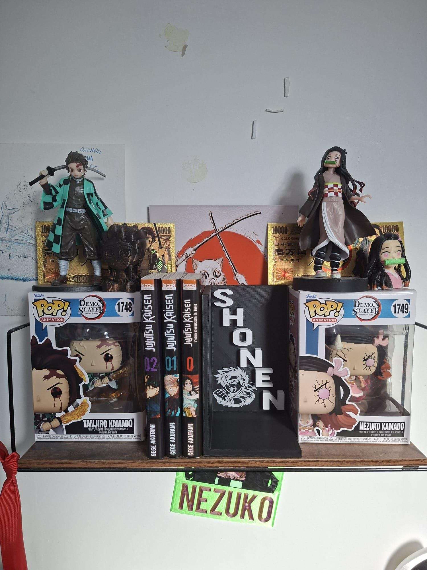 Serre-Livres Manga 3D – Support Livres Anime Noir & Blanc – Déco Otaku