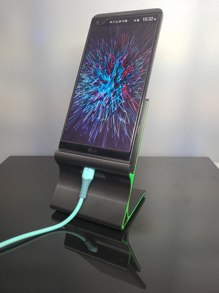 Support Téléphone Design 3D – Repose Smartphone Bureau – Bicolore PLA