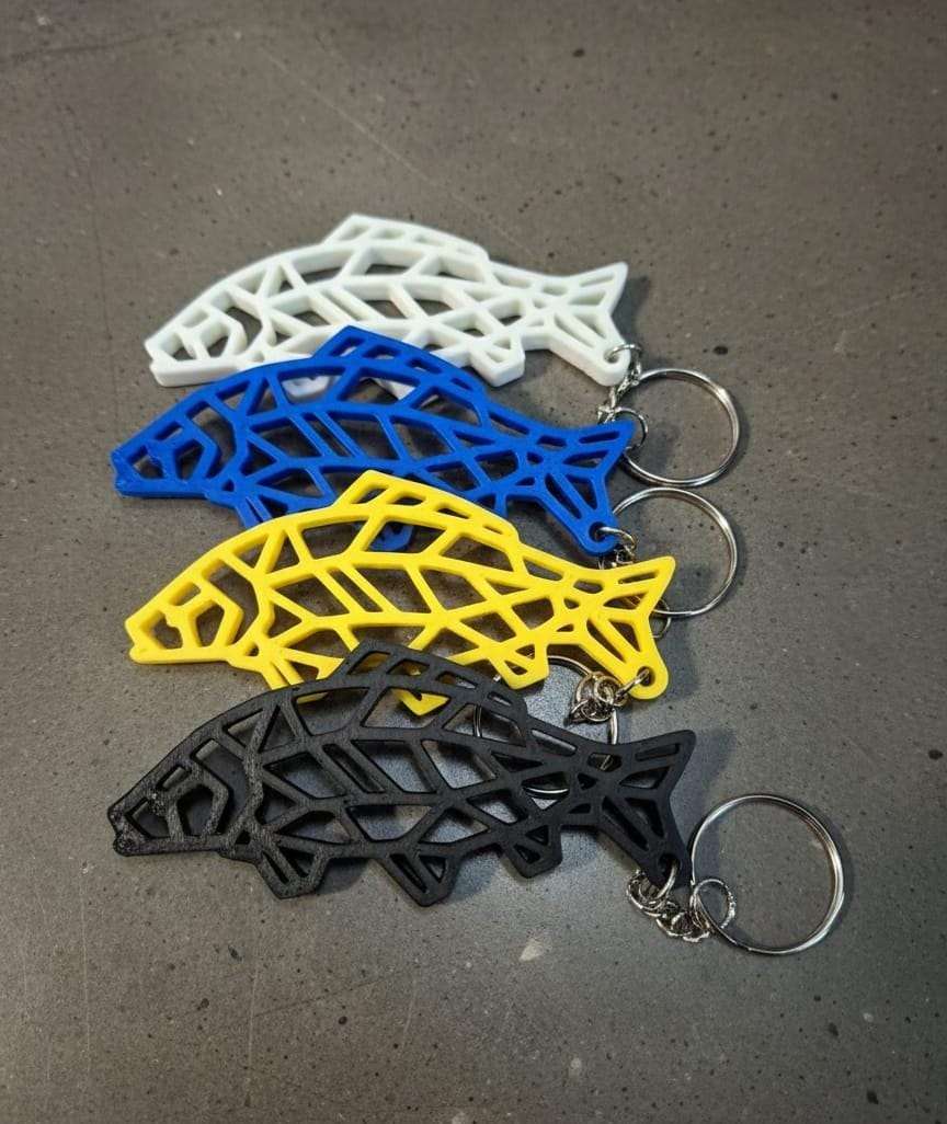 Porte-Clés Carpe 3D - Accessoire Carpiste Géométrique