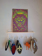 Tableau Chat Psychédélique Imprimé en 3D – Déco Murale Colorée en Relief – Pièce Unique Artisanale