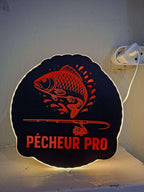 Light Box Pêche à la Carpe Imprimée en 3D – Déco LED Murale & Bureau pour Pêcheur