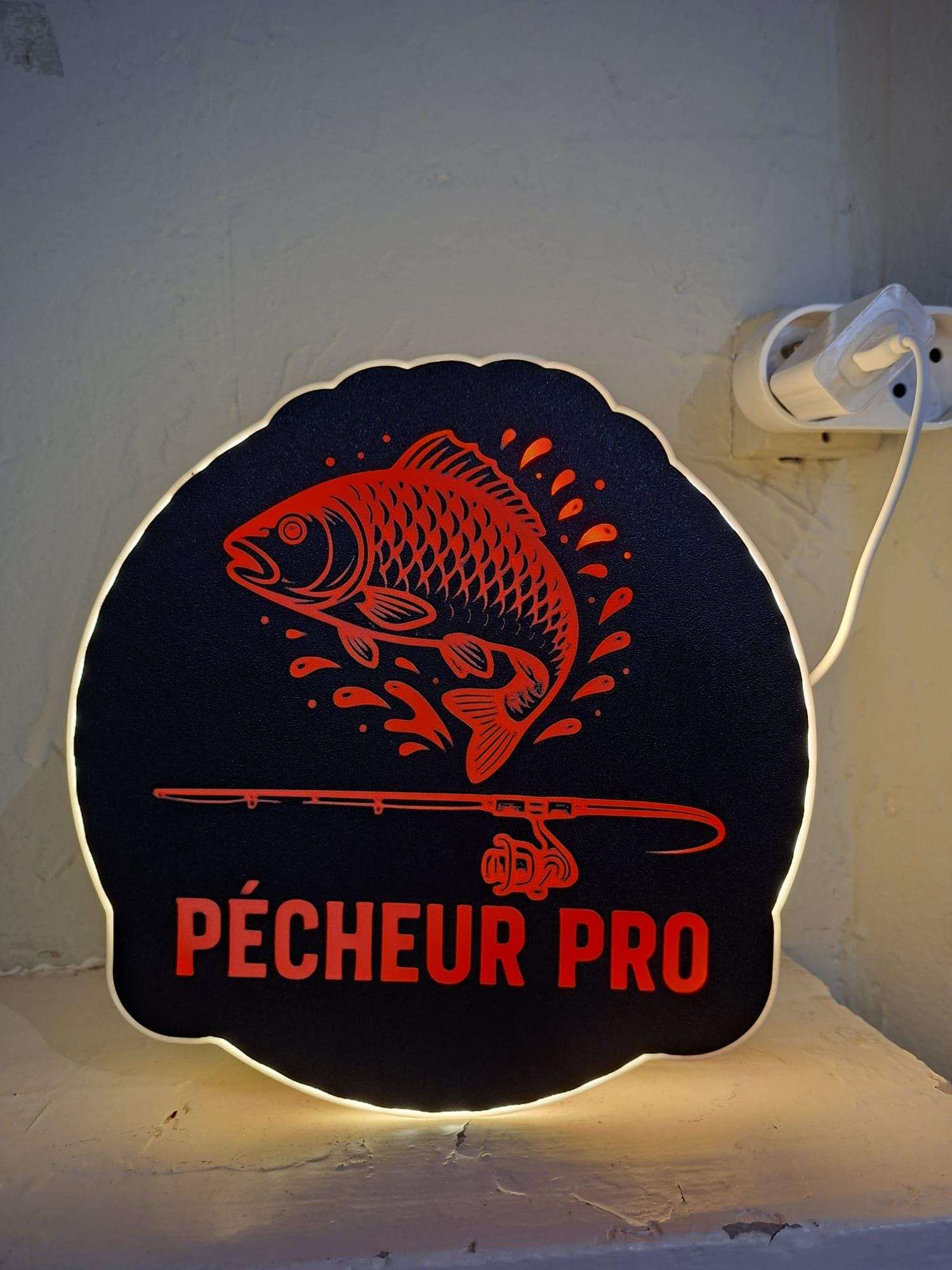 Light Box Pêche à la Carpe Imprimée en 3D – Déco LED Murale & Bureau pour Pêcheur
