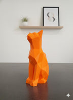Statue Chat Origami 3D - Figurine Low Poly Moderne