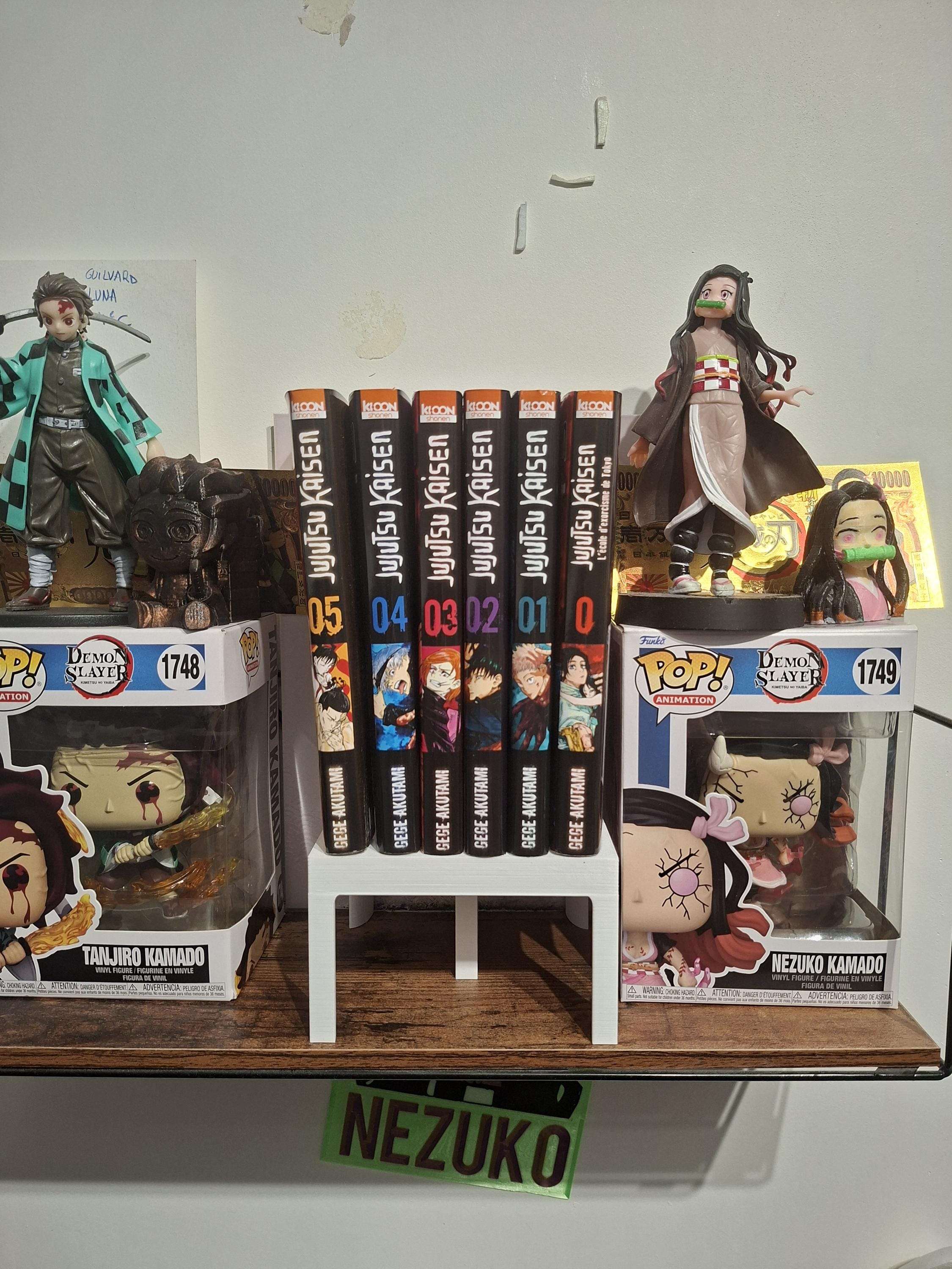 Support mangas imprimé 3D – Organisateur étagère noir – Accessoire collection anime