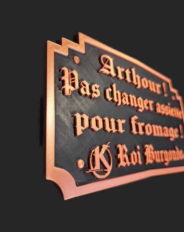 Cadre Kaamelott 3D - Citation Roi Burgonde Fromage