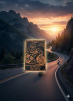 Carte Tarot "Le Pilote de Moto" - Tarot des Métiers Cuivre & Noir - Déco Biker
