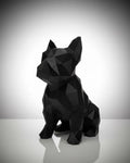 Statue Bouledogue Géométrique 3D - Sculpture Facettes