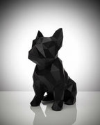 Statue Bouledogue Géométrique 3D - Sculpture Facettes