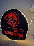 Light Box Pêche à la Carpe Imprimée en 3D – Déco LED Murale & Bureau pour Pêcheur