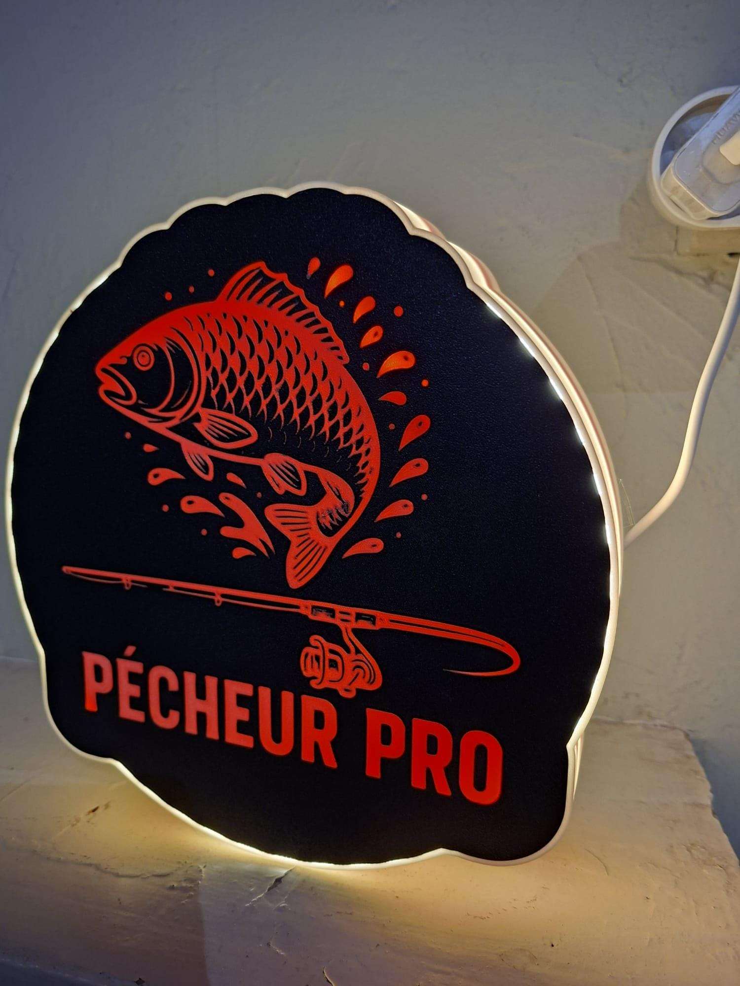 Light Box Pêche à la Carpe Imprimée en 3D – Déco LED Murale & Bureau pour Pêcheur
