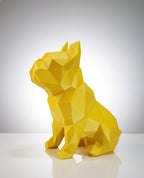 Statue Bouledogue Géométrique 3D - Sculpture Facettes