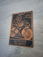 Carte Tarot "Le Pilote de Moto" - Tarot des Métiers Cuivre & Noir - Déco Biker