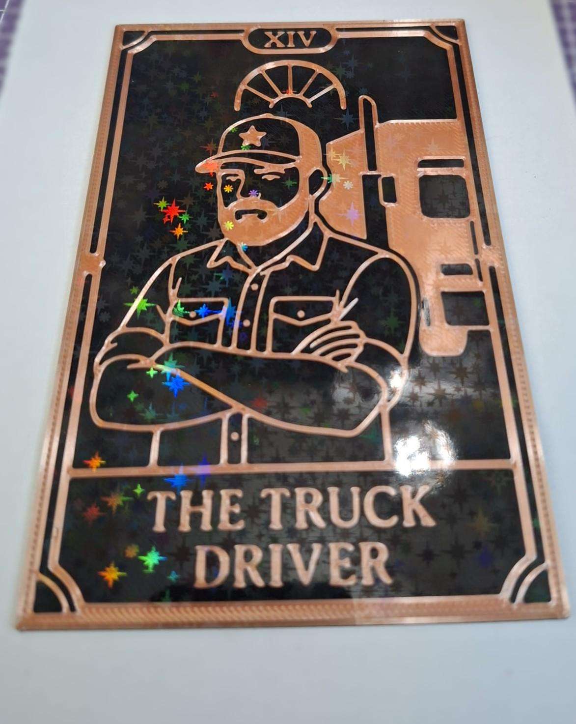 Carte Tarot "The Truck Driver" - Tarot des Métiers Cuivre & Noir - Déco Mystique