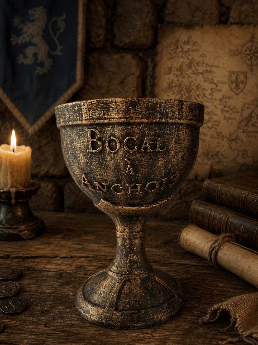 Bocal à Anchois – Graal de Perceval Réplique Kaamelott en impression 3D peinte à la main