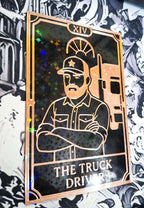 Carte Tarot "The Truck Driver" - Tarot des Métiers Cuivre & Noir - Déco Mystique