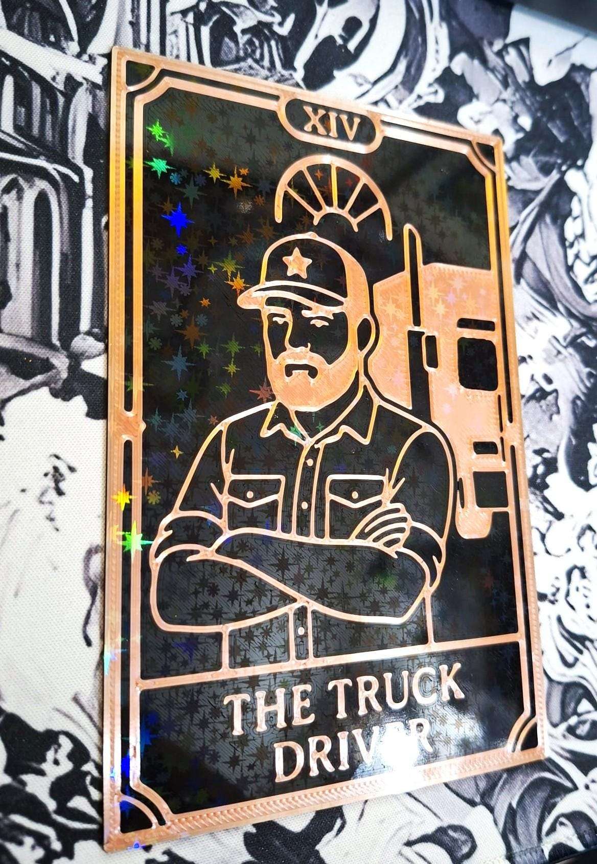 Carte Tarot "The Truck Driver" - Tarot des Métiers Cuivre & Noir - Déco Mystique