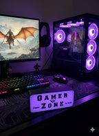Enseigne LED Gamer Zone RGB 3D - Déco Gaming Setup