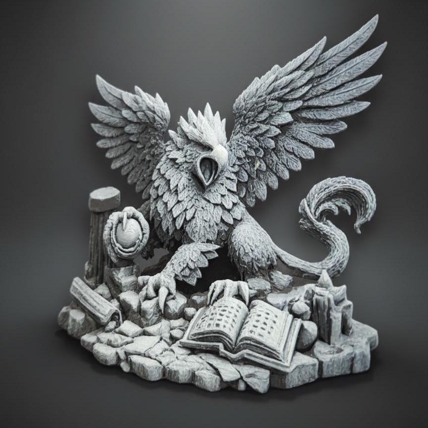 Magnet Gryffon 3D - Accessoire Jeu de Rôle D&D - Décor Table JDR Fantasy