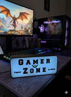 Enseigne LED Gamer Zone RGB 3D - Déco Gaming Setup