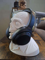 Support Casque Gamer Crâne 3D – Buste Squelette Blanc – Déco Gaming