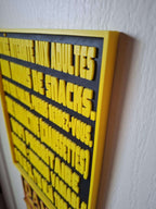 Plaque Humour "Adults Prohibited" - Déco Chambre Ado - Panneau 3D Jaune-Noir